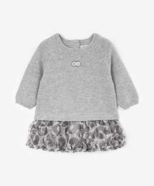 Gulliver Dress Gray for Girls Baby-Snow Leopard