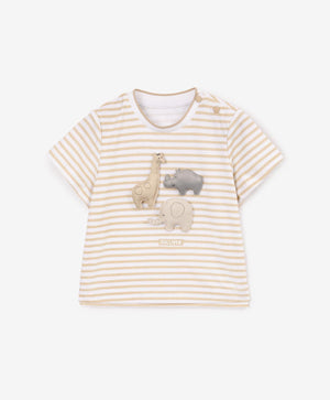 Gulliver Beige Short Sleeve T-shirts for Boy Baby-Africa