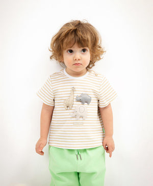 Gulliver Beige Short Sleeve T-shirts for Boy Baby-Africa