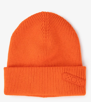 Gulliver Orange Double-Layer Knitted Beanie with Patch for Boy Mini-Writer