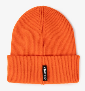 Gulliver Orange Double-Layer Knitted Beanie with Patch for Boy Mini-Writer